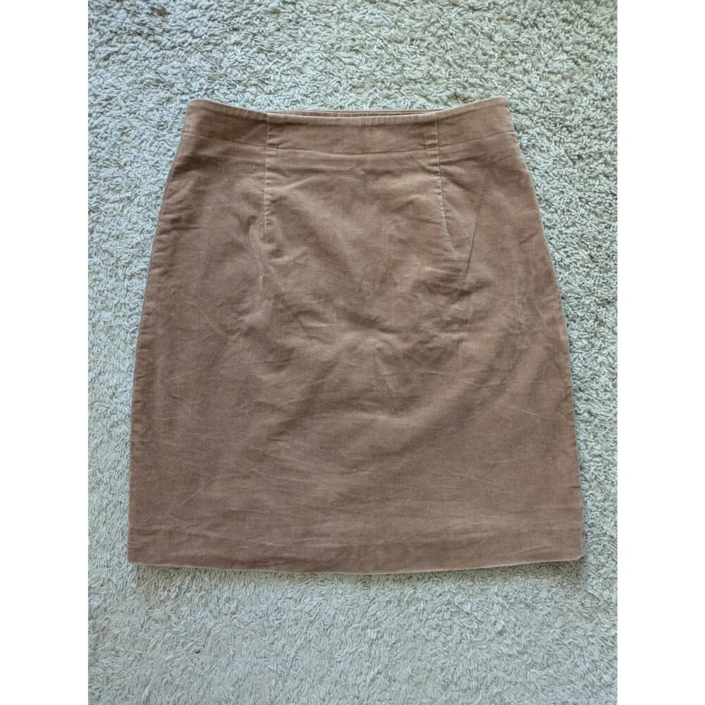 Banana Republic Corduroy Wrap Skirt Womens 4 Brown Twee 70S Academia Preppy